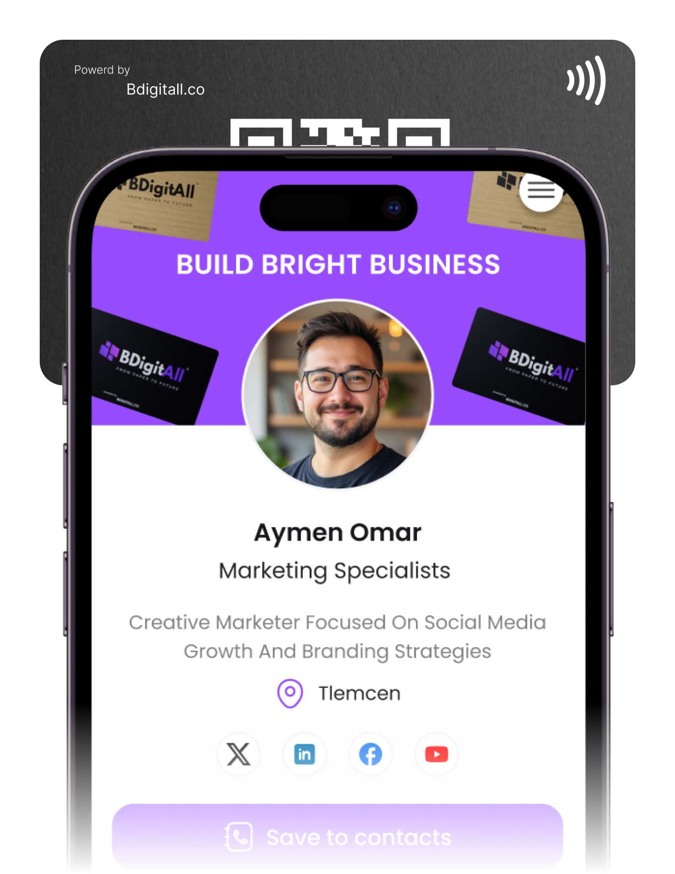 BCARD Digital Business Card Demo on Phone